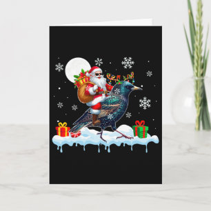 Kerstman zonnebril Ridder Rendier Spreeuw Vogel En Kaart