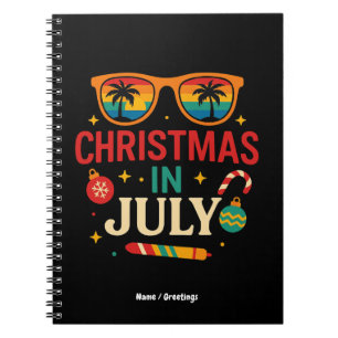 Kerstman zonnebril strand Kerstmis in juli Notitieboek