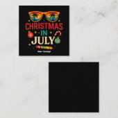 Kerstman zonnebril strand Kerstmis in juli Vierkante Visitekaartje (Voorkant / Achterkant)