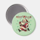 Kerstman Zoomie Kerstmis Magneet (Voorkant / Achterkant)
