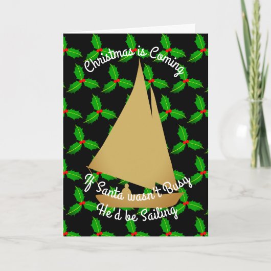 Kerstman zou gaan zeilen feestdagen kaart (Voorkant)