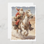 Kerstman Zuidwestelijke Kerstmis rit Feestdagenkaart (Voorkant / Achterkant)