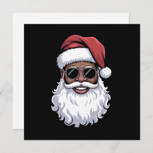 Kerstman Zwart Kerstfeest Kerstman Afro Afro-Ameri Feestdagenkaart (Voorkant / Achterkant)