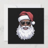 Kerstman Zwart Kerstfeest Kerstman Afro Afro-Ameri Feestdagenkaart (Voorkant)