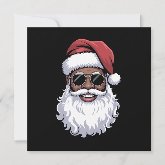 Kerstman Zwart Kerstfeest Kerstman Afro Afro-Ameri Feestdagenkaart (Voorkant)