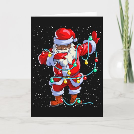 Kerstman Zwarte Kerst Afro Afro-Amerikaans  Kaart (Voorkant)