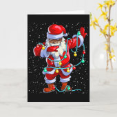 Kerstman Zwarte Kerst Afro Afro-Amerikaans  Kaart (Gele Bloem)