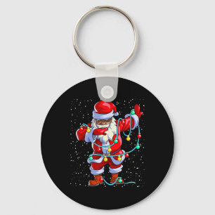Kerstman Zwarte Kerst Afro Afro-Amerikaans Sleutelhanger