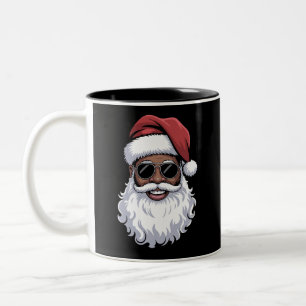 Kerstman Zwarte Kerstman Kerstman Afro Afro-Amerik Tweekleurige Koffiemok
