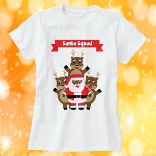 Kerstman Zwarte Kerstman Squad Rendier Grappig T-shirt