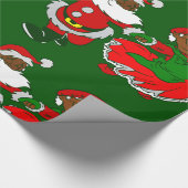 Kerstman Zwarte Kerstman Vrouw Cadeaupapier (Hoek)