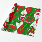 Kerstman Zwarte Kerstman Vrouw Plaid Cadeaupapier (Uitgerold)