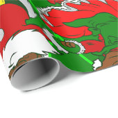 Kerstman Zwarte Kerstman Vrouw Plaid Cadeaupapier (Rol Hoek)