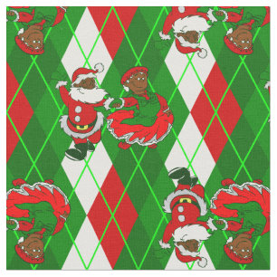 Kerstman Zwarte Kerstman Vrouw Plaid Stof