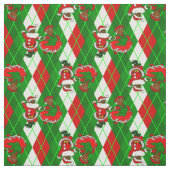 Kerstman Zwarte Kerstman Vrouw Plaid Stof (Swatch)