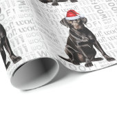 Kerstman Zwarte Labrador Vakantiehond Cadeaupapier (Rol Hoek)