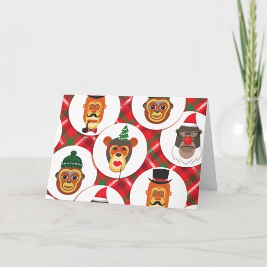 kerstmanapen feestdagen kaart (Voorkant)