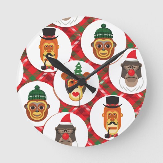 kerstmanapen ronde klok (Voorkant)
