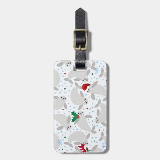 kerstmanatee bagagelabel (Voorkant verticaal)