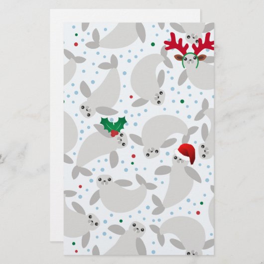 kerstmanatee briefpapier (Voorkant / Achterkant)