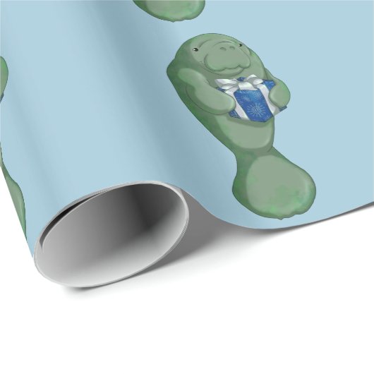 kerstmanatee cadeaupapier (Rol Hoek)
