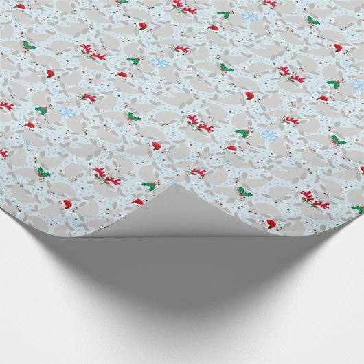 kerstmanatee cadeaupapier (Hoek)