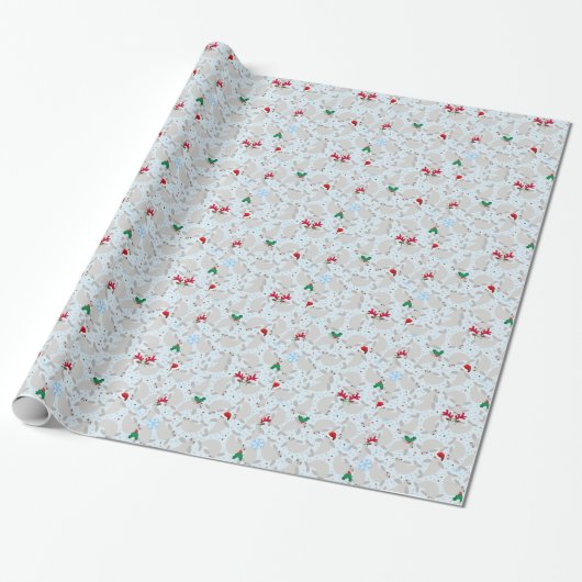 kerstmanatee cadeaupapier (Uitgerold)
