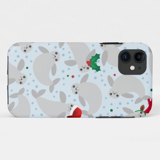 kerstmanatee Case-Mate iPhone case (Achterkant (horizontaal))