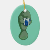 kerstmanatee keramisch ornament (Achterkant)