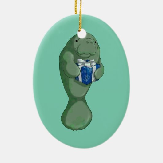 kerstmanatee keramisch ornament (Achterkant)
