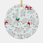 kerstmanatee keramisch ornament (Voorkant)