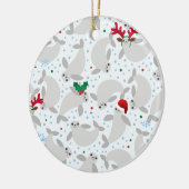kerstmanatee keramisch ornament (Links)
