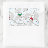 kerstmanatee rechthoekige sticker (Tas)