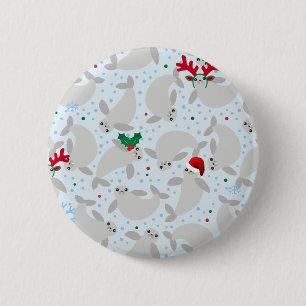 kerstmanatee ronde button 5,7 cm