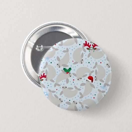 kerstmanatee ronde button 5,7 cm (Voorkant /achterkant)