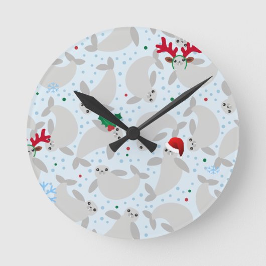 kerstmanatee ronde klok (Voorkant)
