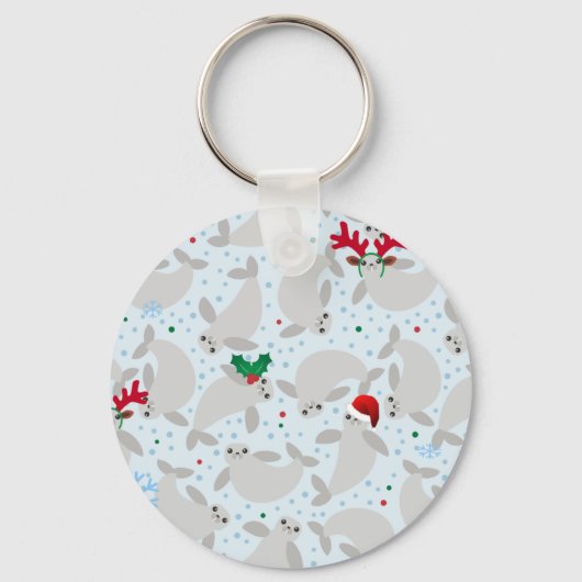 kerstmanatee sleutelhanger (Voorkant)