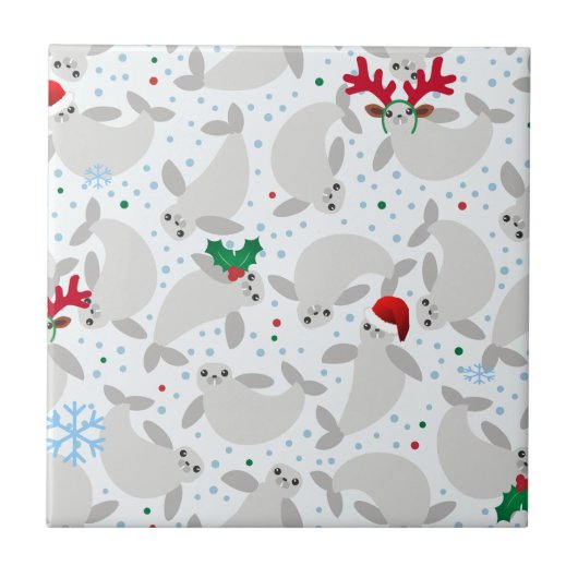 kerstmanatee tegeltje (Voorkant)