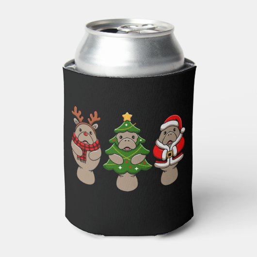Kerstmanatee Trio Kerstman Rendier Boom Kerstmis Blikjeskoeler (Blikje Voorkant)