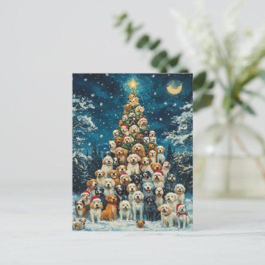 kerstmanboom briefkaart (Staand voorkant)