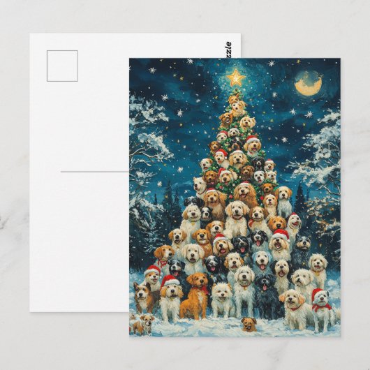 kerstmanboom briefkaart (Voorkant / Achterkant)