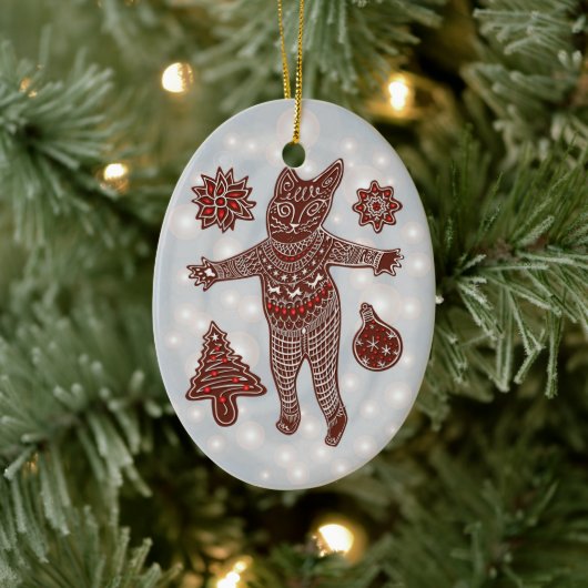 Kerstmanchet Kat & Koekjes Kerstboom Ornament (Boom)