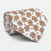 Kerstmanchet met peperkoekmannen stropdas (Opgerold)