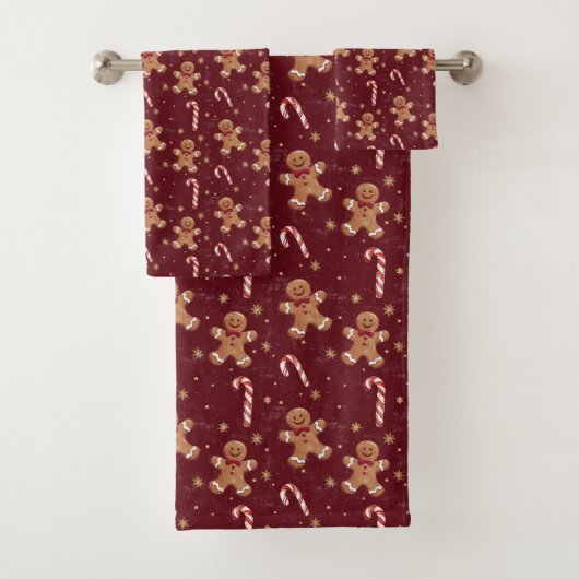 Kerstmanchetjes en Suikerstokken Kerstpatroon Bad Handdoek (Insitu)