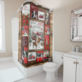 kerstmand, alle hart komt naar huis grappige koe douchegordijn (In situ)