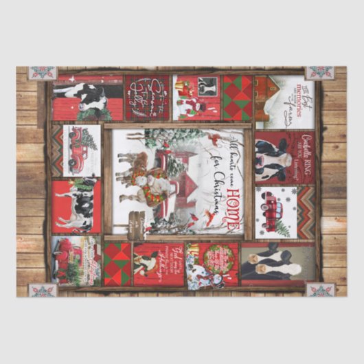 kerstmand, alle hart komt naar huis grappige koe tissuepapier (Voorkant)