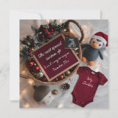 Kerstmand zwangerschapsaankondiging kaart (Voorkant)