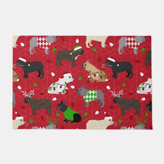 kerstmandehond Doormat Deurmat (Voorkant)