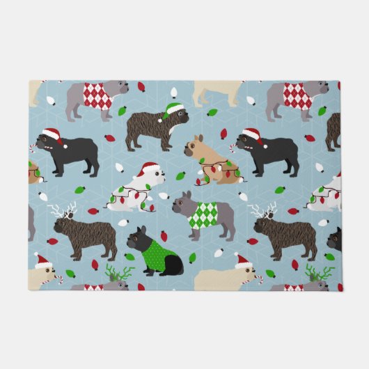 kerstmandehond Doormat Deurmat (Voorkant)