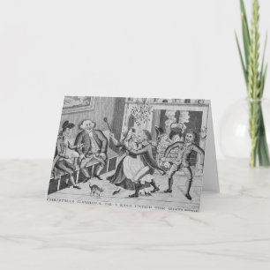 kerstmanden of een kus onder de feestdagen kaart